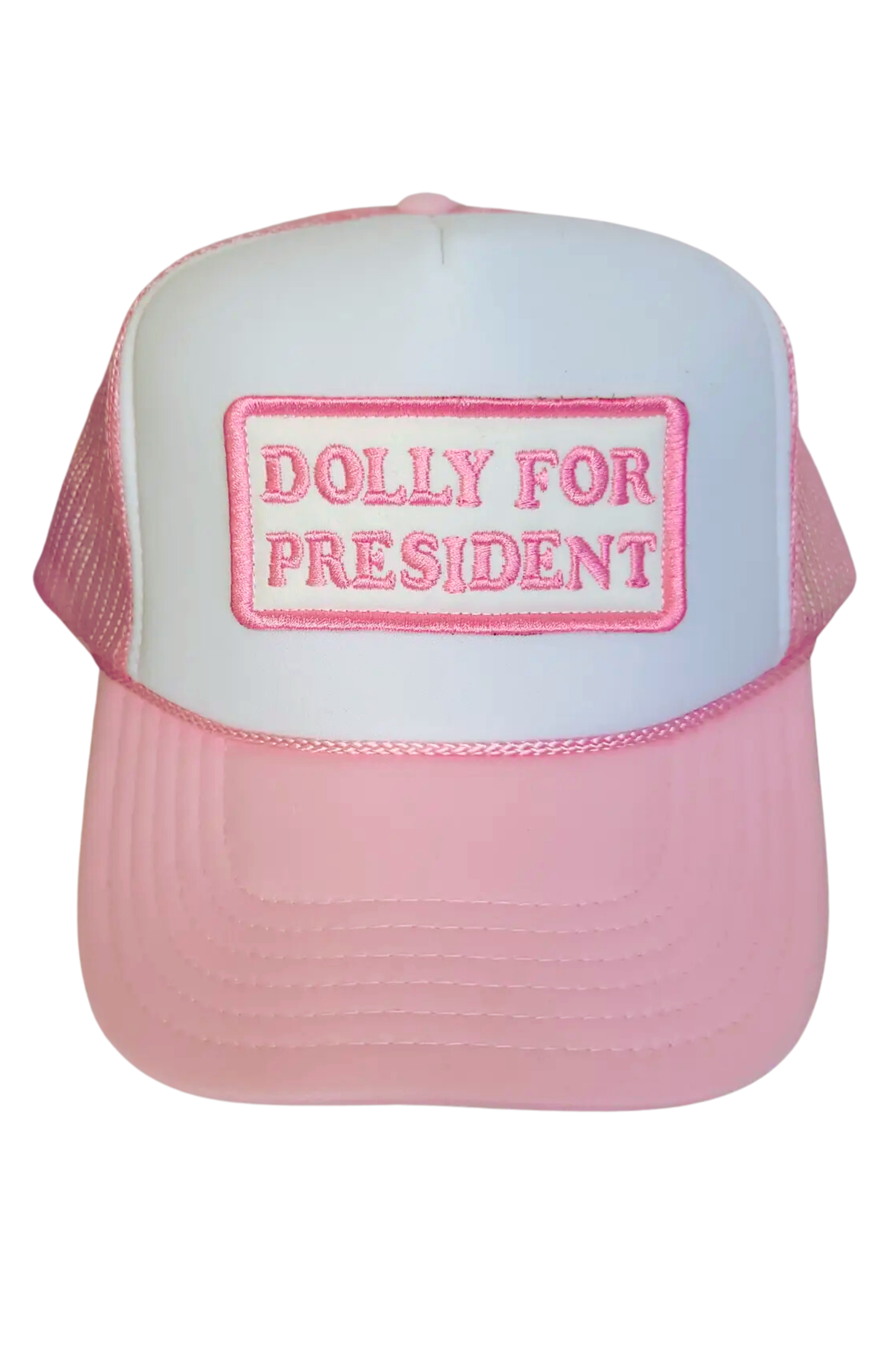 Dolly for President Pink Trucker Hat-Accessories-Hillside Threads-L. Mae Boutique &amp; Wild Mabel Clothing