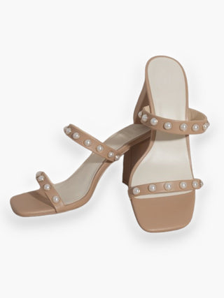 Down the Aisle Pearl Strap Block Heel-Oasis Society-L. Mae Boutique