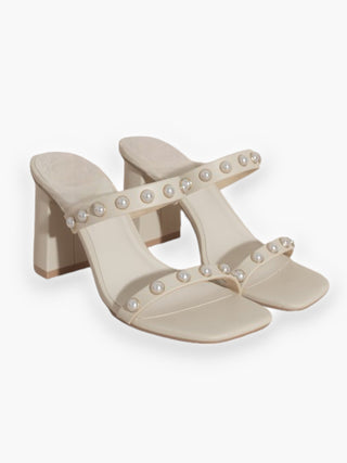 Down the Aisle Pearl Strap Block Heel-Oasis Society-L. Mae Boutique