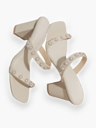 Down the Aisle Pearl Strap Block Heel-Oasis Society-L. Mae Boutique & Wild Mabel Clothing