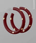 Burgundy & Gold Painted Hoops
