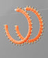 Orange Raffia Hoop Earrings