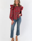 Woodland Red Tartan Collared Blouse