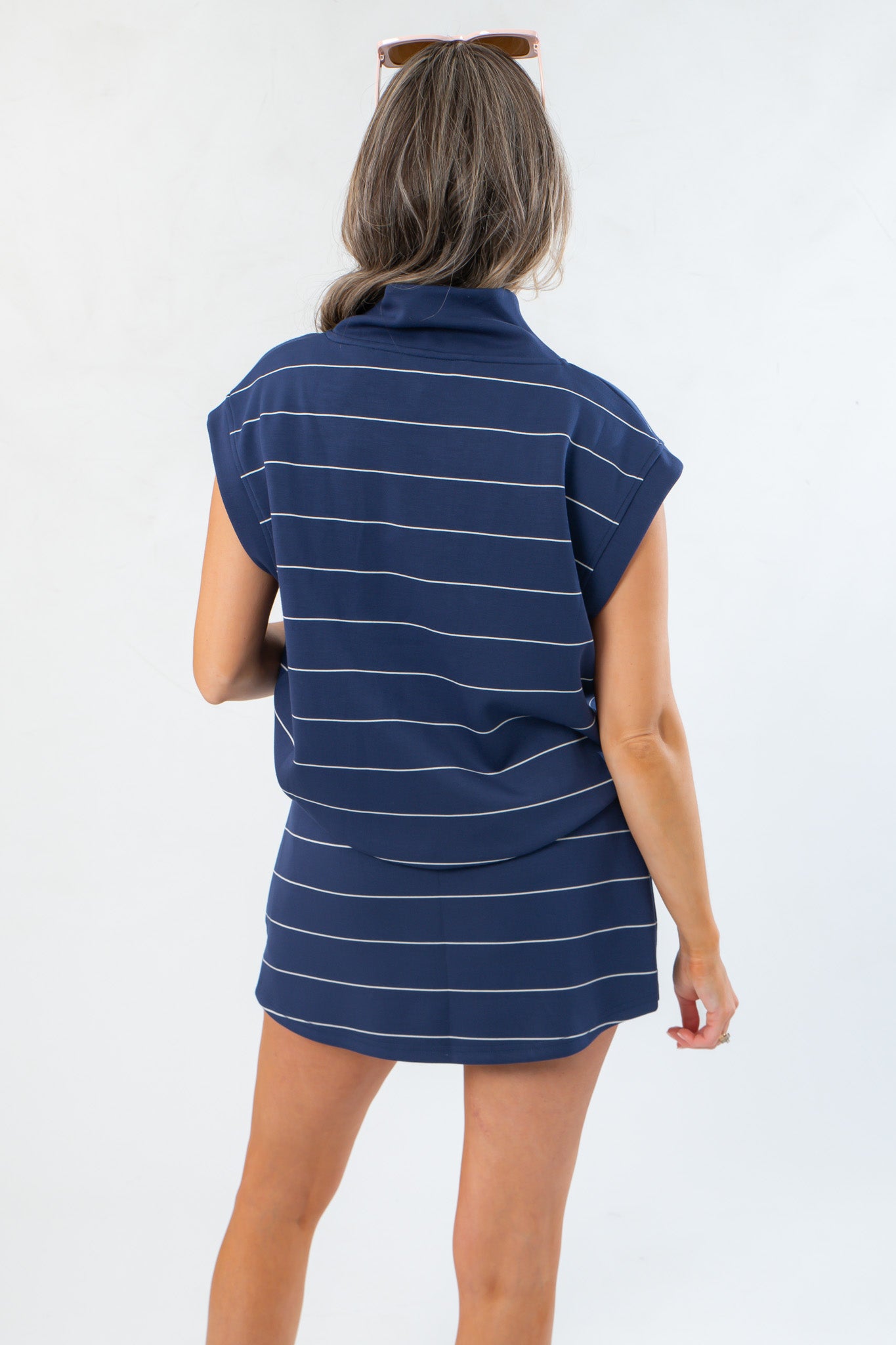 No Limits Navy Striped Skort