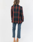 Crystal Pines Navy Plaid Tweed Blazer