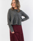 Effortless Icon Charcoal Peplum Sweater