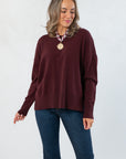 Dark Cherry Long Sleeve Sweater