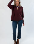 Dark Cherry Long Sleeve Sweater