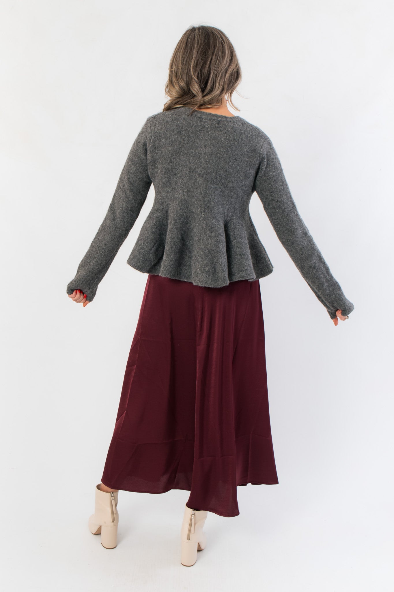 Effortless Icon Charcoal Peplum Sweater