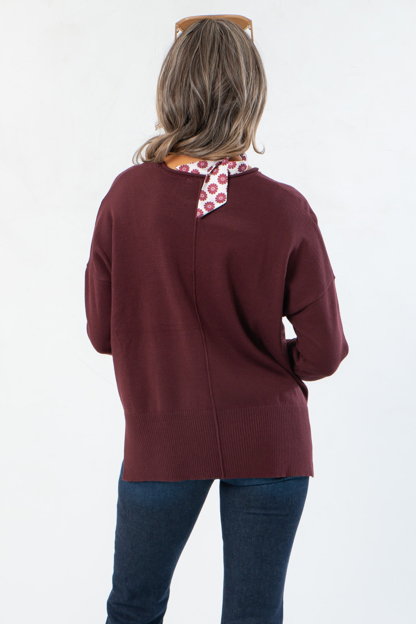 Dark Cherry Long Sleeve Sweater