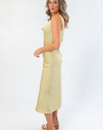 Sage Satin Glamorous Cowl Neck Midi Dress
