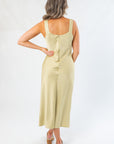 Sage Satin Glamorous Cowl Neck Midi Dress