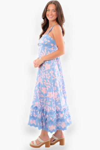 Easy on the Eyes Ric Rac Floral Maxi Dress-Dresses-Little Trendy-L. Mae Boutique & Wild Mabel Clothing