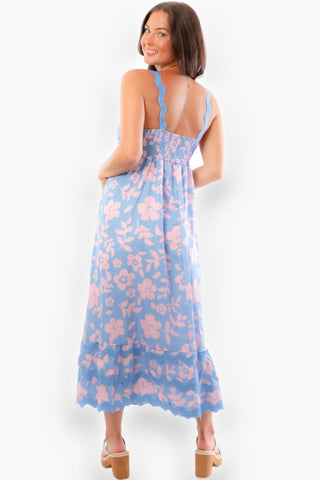 Easy on the Eyes Ric Rac Floral Maxi Dress-Dresses-Little Trendy-L. Mae Boutique & Wild Mabel Clothing