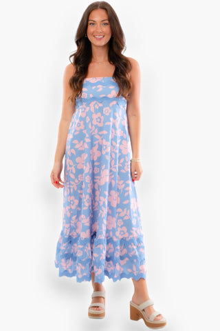 Easy on the Eyes Ric Rac Floral Maxi Dress-Dresses-Little Trendy-L. Mae Boutique & Wild Mabel Clothing