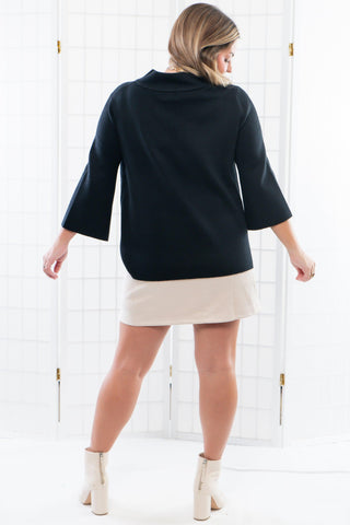 Easy to Love Black Mock Neck Bell Sleeve Sweater-Tops-Fate-L. Mae Boutique & Wild Mabel Clothing