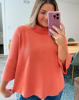 Easy to Love Orange Mock Neck Bell Sleeve Sweater-Tops-Fate-L. Mae Boutique & Wild Mabel Clothing