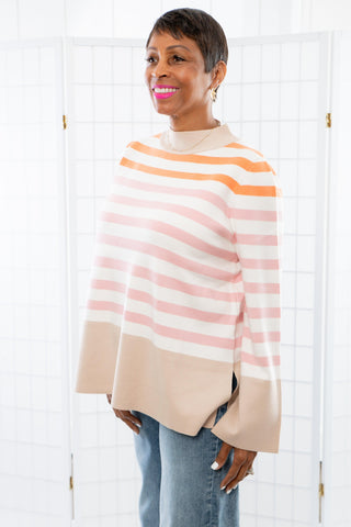 Easy to Love Taupe Brown Striped Sweater-Fate-L. Mae Boutique