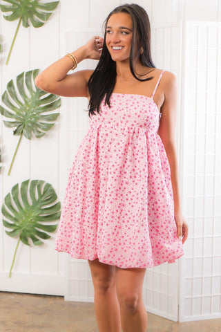 Elysia Tickled Pink Bubble Dress-Meet Me In Santorini-L. Mae Boutique