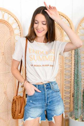 Endless Summer Taupe Graphic Tee-Tres Bien-L. Mae Boutique