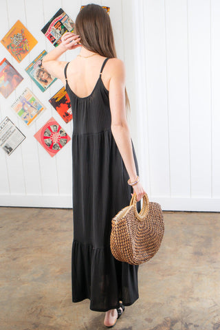 Essential Tank Black Midi Dress-Saltwater Luxe-L. Mae Boutique
