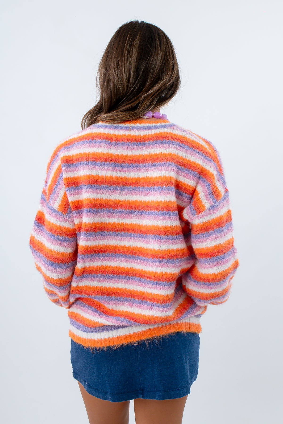 Colorful long sleeve sweater, Clemson sweater, Lightweight soft knit sweater, Vibrant colorful sweater for fall