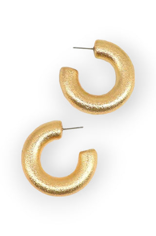 Everyday Chunky Gold Metal Hoop Earrings-Golden Stella-L. Mae Boutique