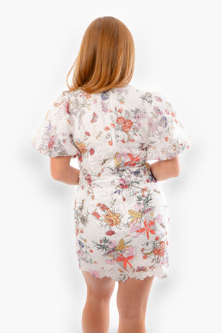 Floral Symphony White Multi Lace Mini Dress-Dresses-Entro-L. Mae Boutique & Wild Mabel Clothing