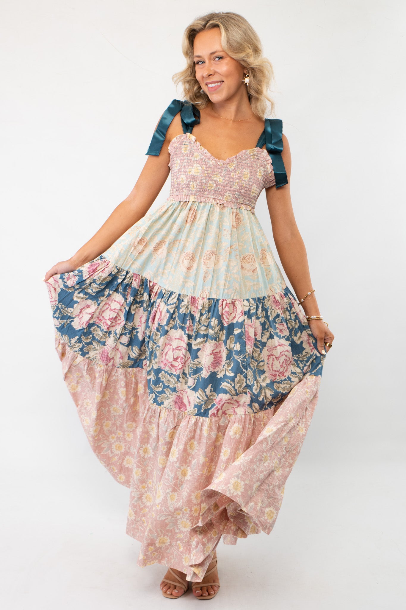 Free People Antique Combo Bluebell Maxi Dress-Dresses-Free People-L. Mae Boutique & Wild Mabel Clothing