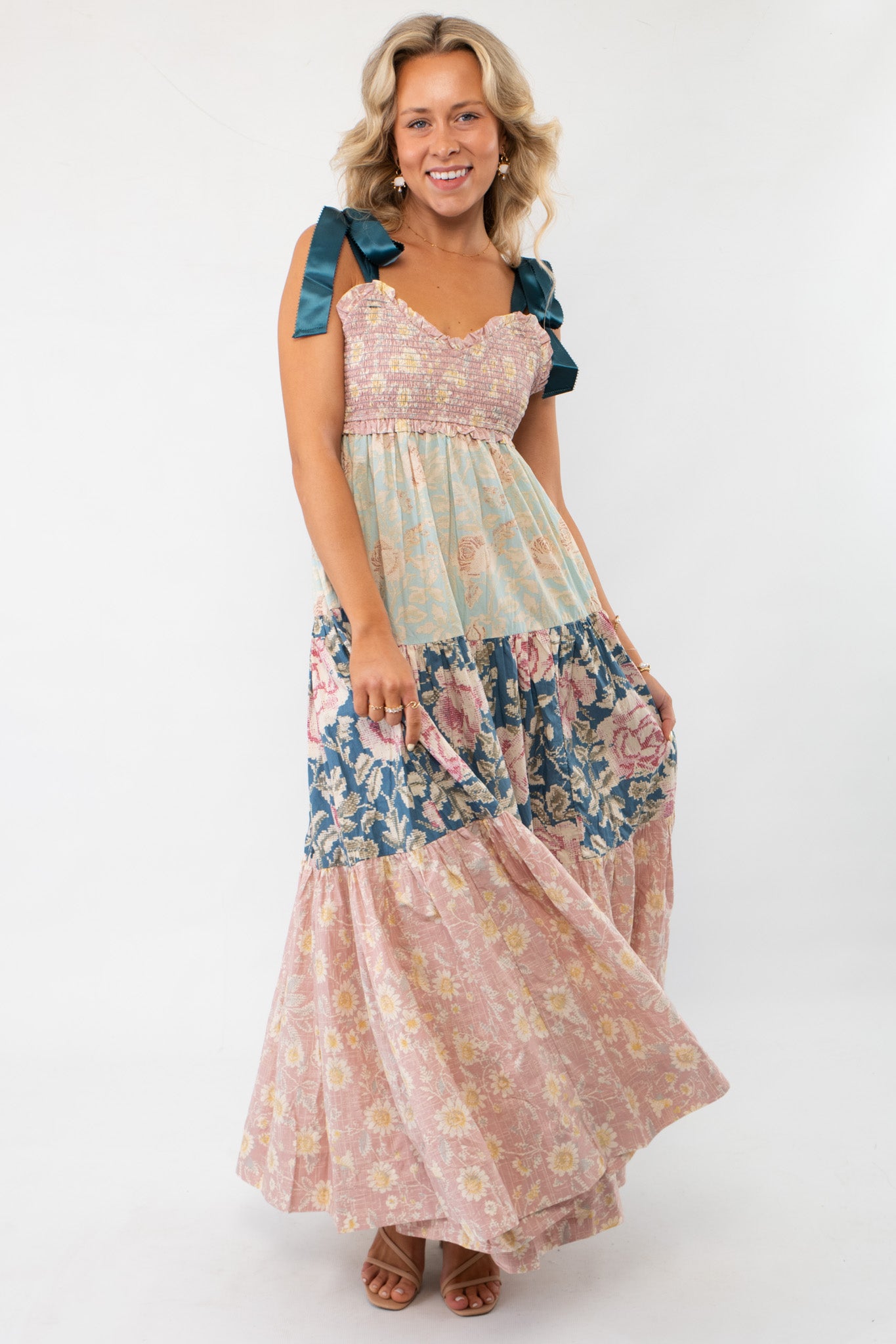 Free People Antique Combo Bluebell Maxi Dress-Dresses-Free People-L. Mae Boutique &amp; Wild Mabel Clothing