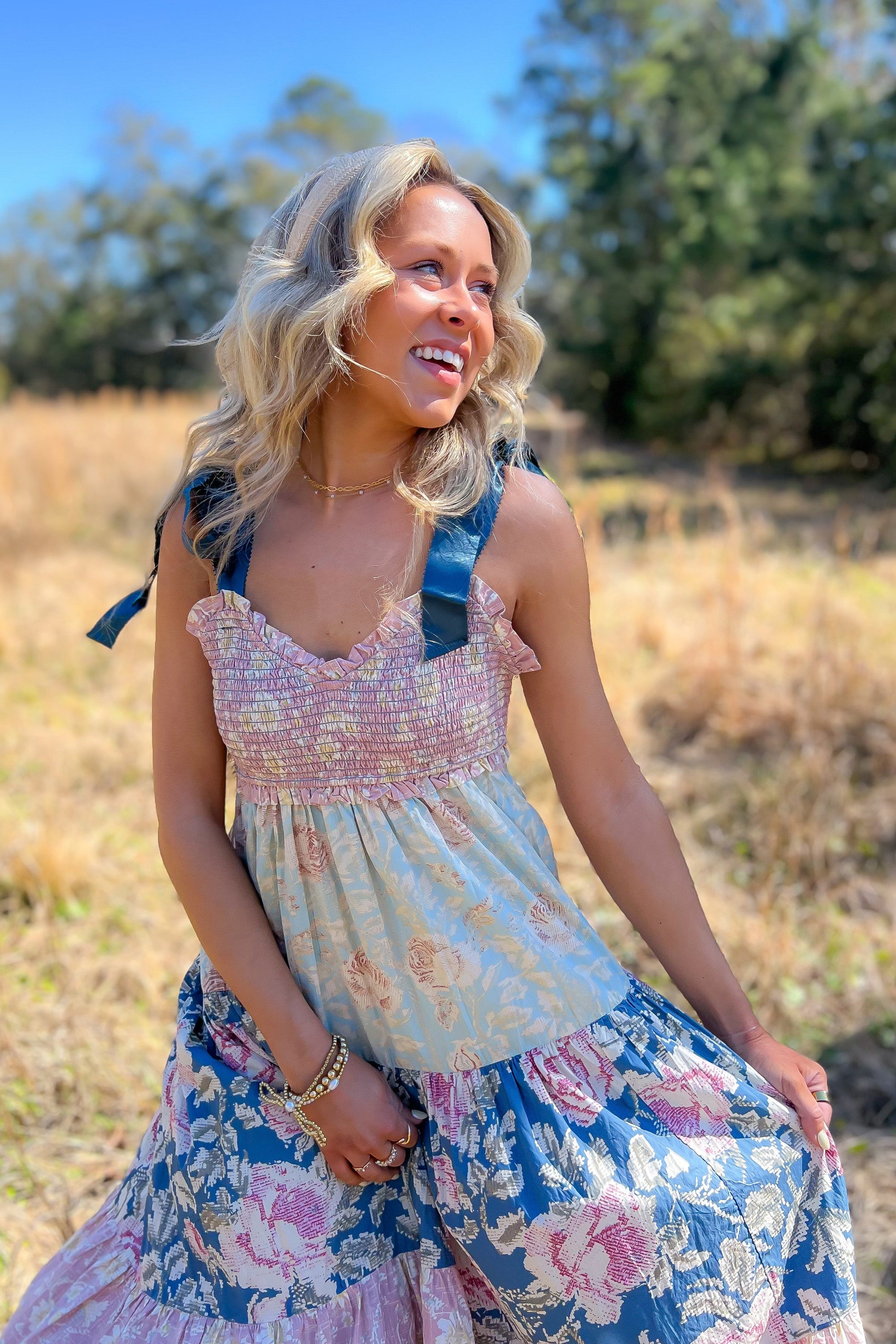 Free People Antique Combo Bluebell Maxi Dress-Dresses-Free People-L. Mae Boutique & Wild Mabel Clothing