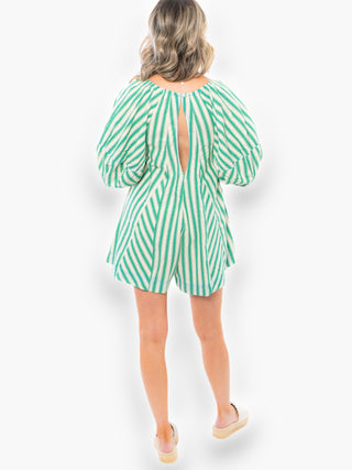 Free People Bob Around Green Combo Romper-Onesies-Free People-L. Mae Boutique & Wild Mabel Clothing