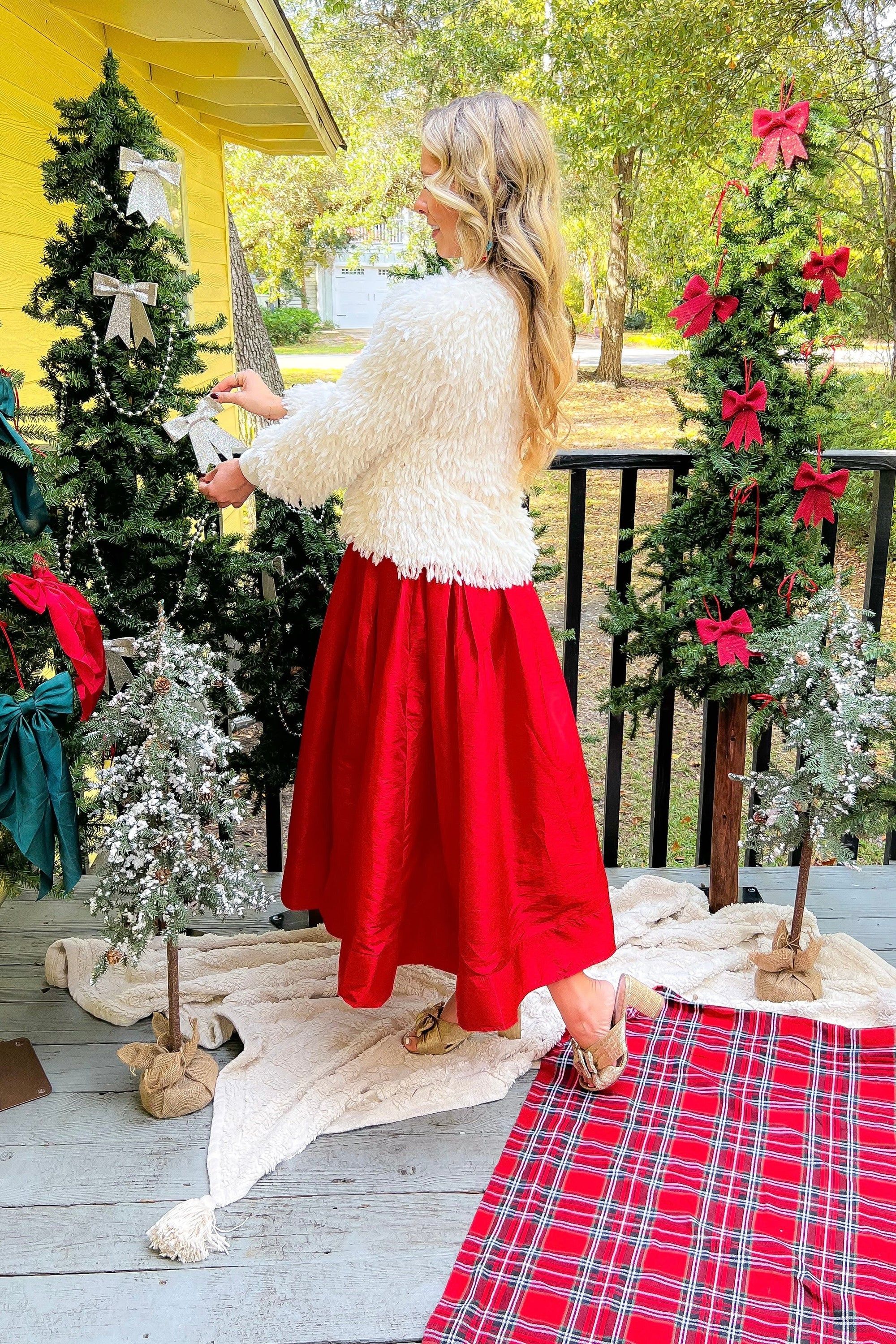 Free People High Risk Red Emilia Full Skirt-Bottoms-Free People-L. Mae Boutique & Wild Mabel Clothing