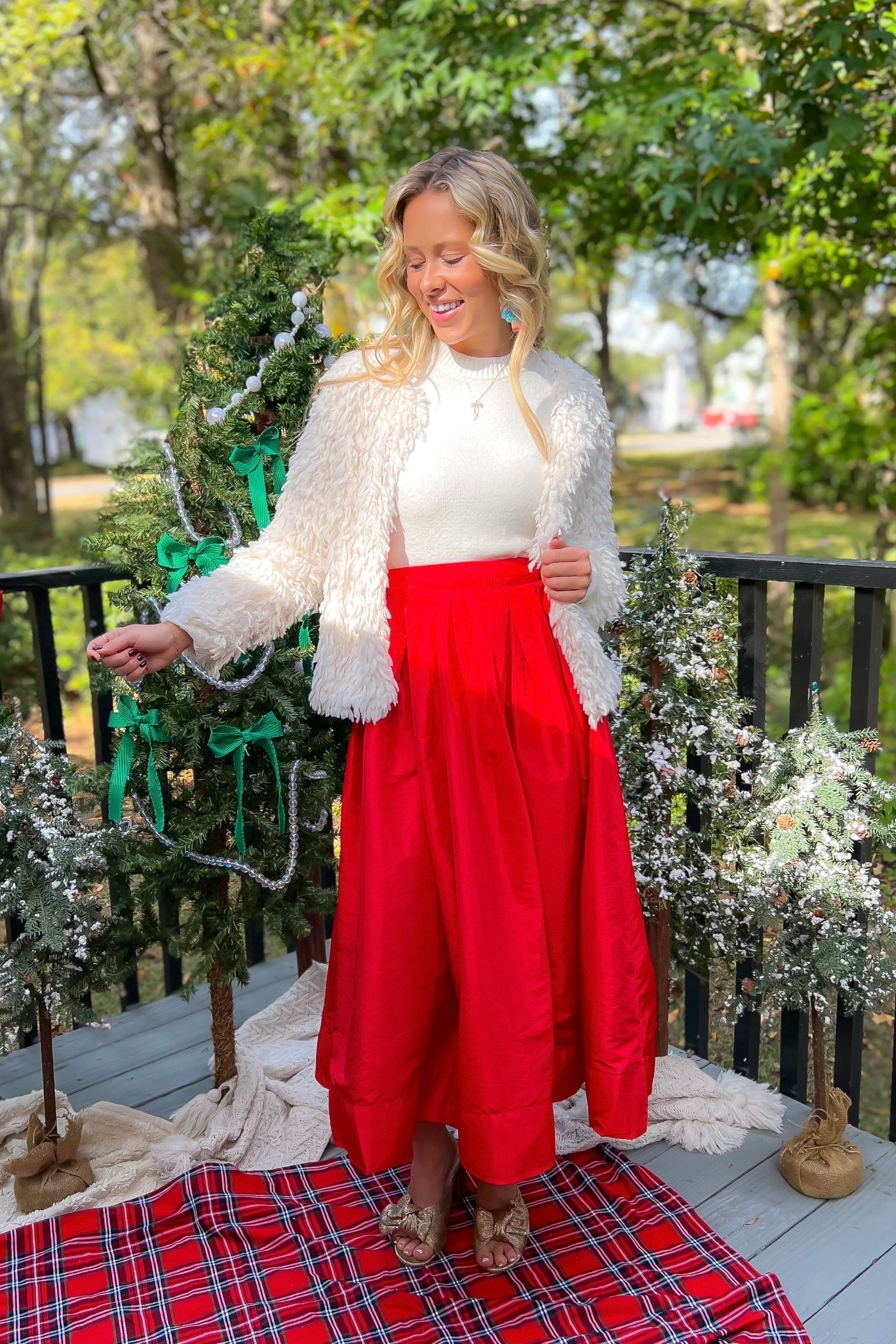 Free People High Risk Red Emilia Full Skirt-Bottoms-Free People-L. Mae Boutique &amp; Wild Mabel Clothing