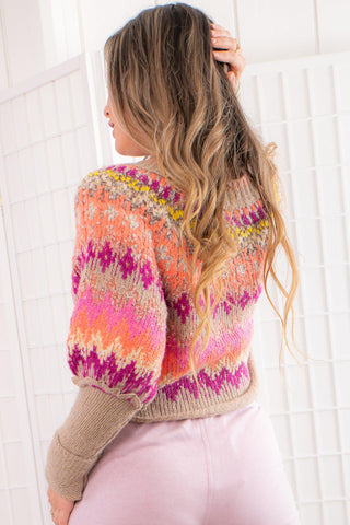 Free People Home for the Holidays Raspberry Combo Sweater-Free People-L. Mae Boutique