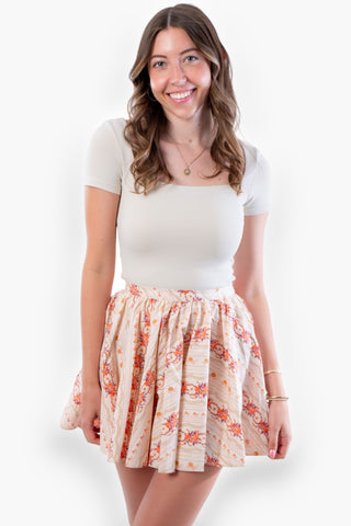 Free People Ivory Combo Gaia Skirt-Free People-L. Mae Boutique