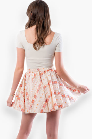 Free People Ivory Combo Gaia Skirt-Free People-L. Mae Boutique