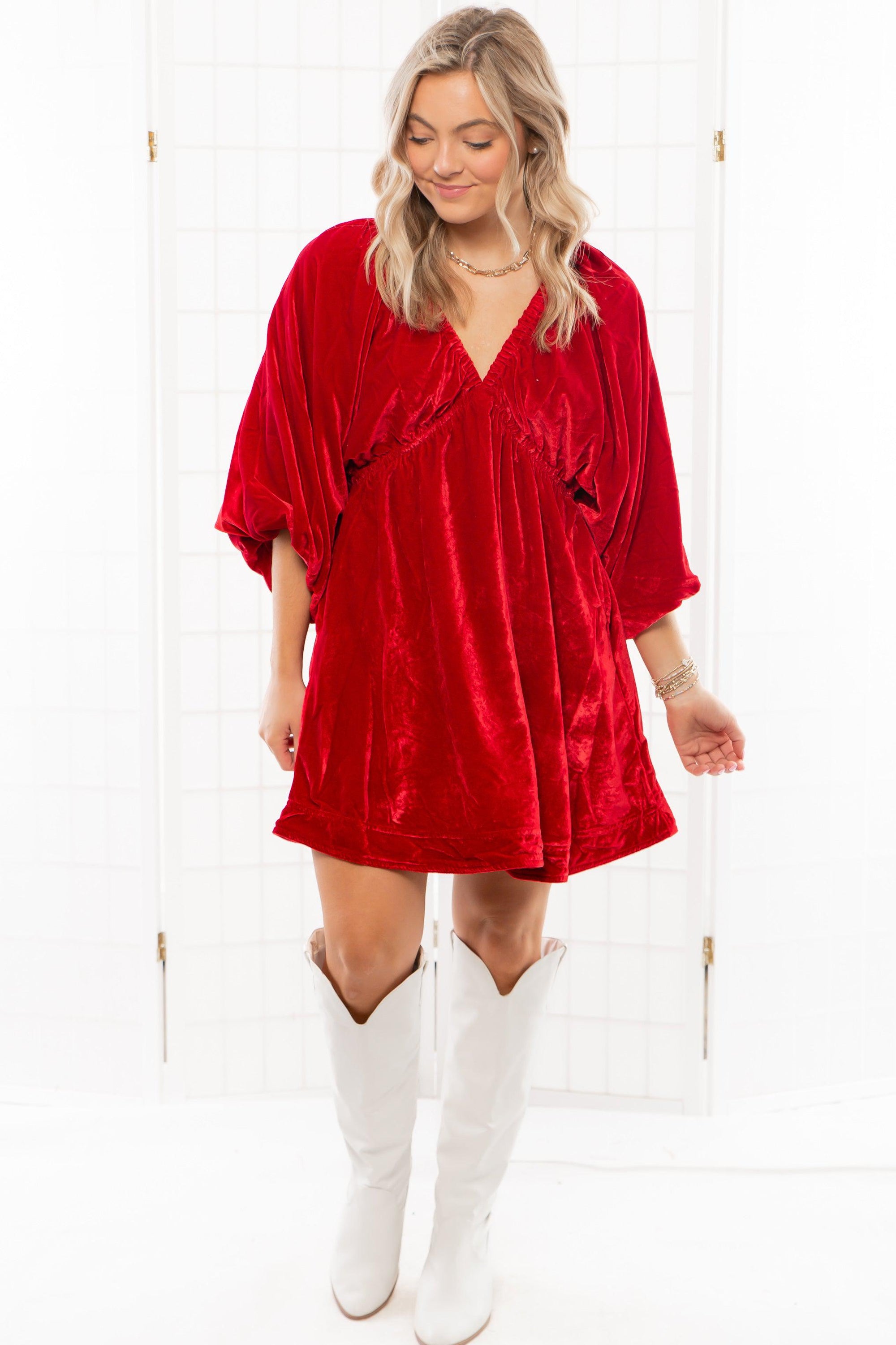 Free People Rubies Portia Velvet Mini Dress-Dresses-Free People-L. Mae Boutique &amp; Wild Mabel Clothing