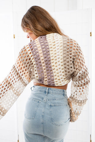 Free People Shell Combo Gia Crochet Shrug-Tops-Free People-L. Mae Boutique & Wild Mabel Clothing