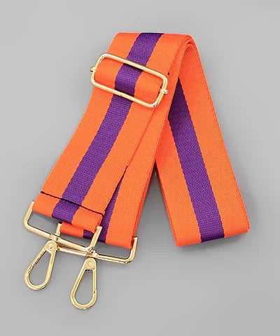 Orange and Purple Stripe Bag Strap