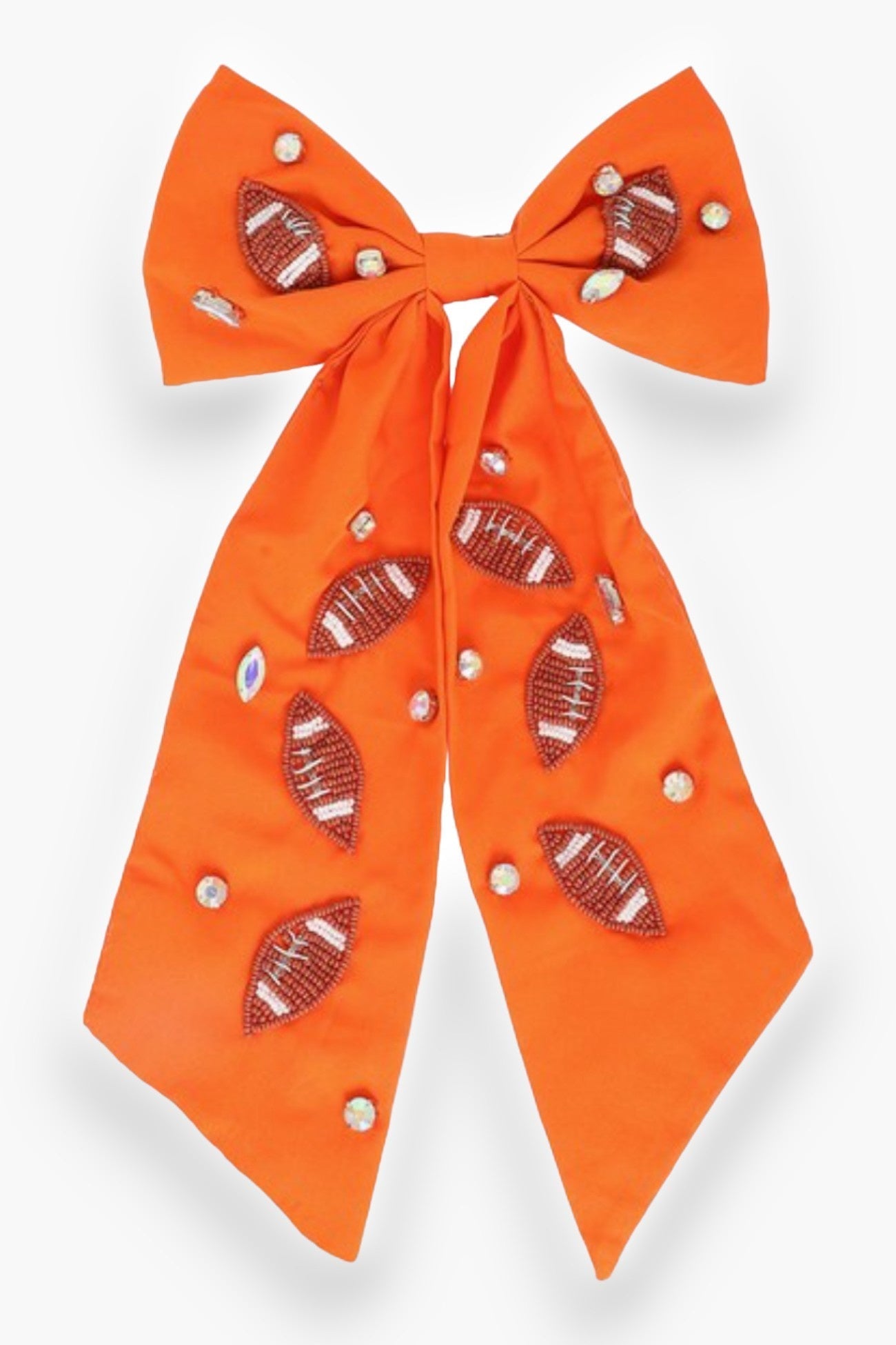 Game Day Orange Football Bow-Accessories-ANBFASHION-L. Mae Boutique & Wild Mabel Clothing