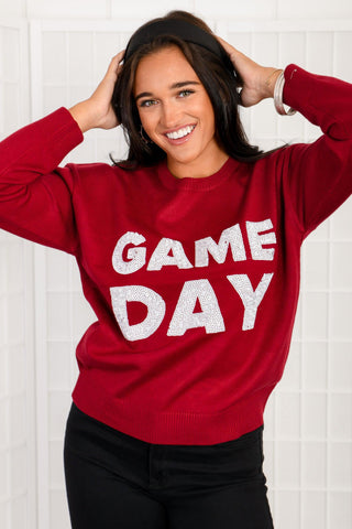 Garnet Gameday Sequin Sweater-Tops-WHY Dress-L. Mae Boutique & Wild Mabel Clothing