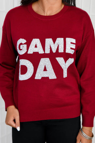 Garnet Gameday Sequin Sweater-Tops-WHY Dress-L. Mae Boutique & Wild Mabel Clothing