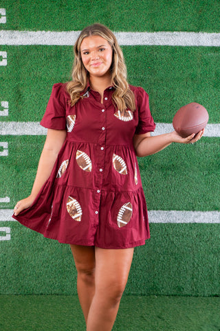 Garnet Sequin Football Dress-Lula the Label-L. Mae Boutique