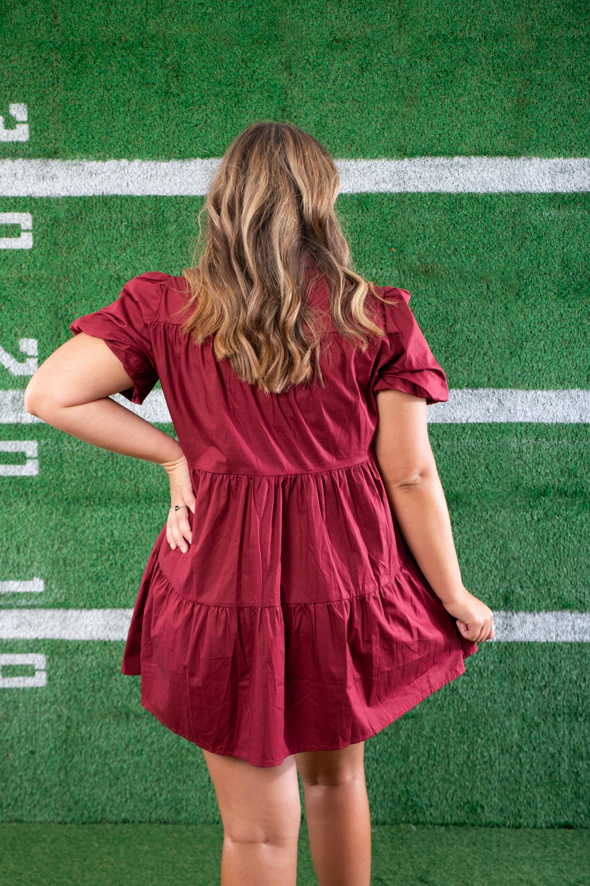 Garnet Sequin Football Dress-Dresses-Lula the Label-L. Mae Boutique &amp; Wild Mabel Clothing