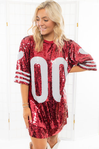 Garnet Sequin Jersey Dress-Dresses-WHY Dress-L. Mae Boutique & Wild Mabel Clothing