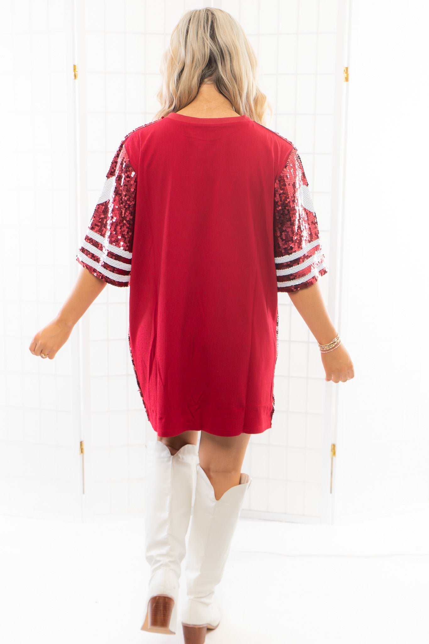 Garnet Sequin Jersey Dress-Dresses-WHY Dress-L. Mae Boutique &amp; Wild Mabel Clothing