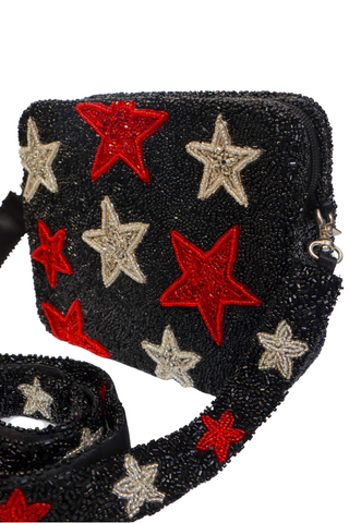 Garnet and Black Star Beaded Bag-Accessories-Moyna-L. Mae Boutique & Wild Mabel Clothing