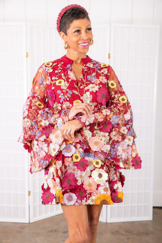 Gayle Solstice Floral Long Sleeve Mini Dress-Buddy Love-L. Mae Boutique