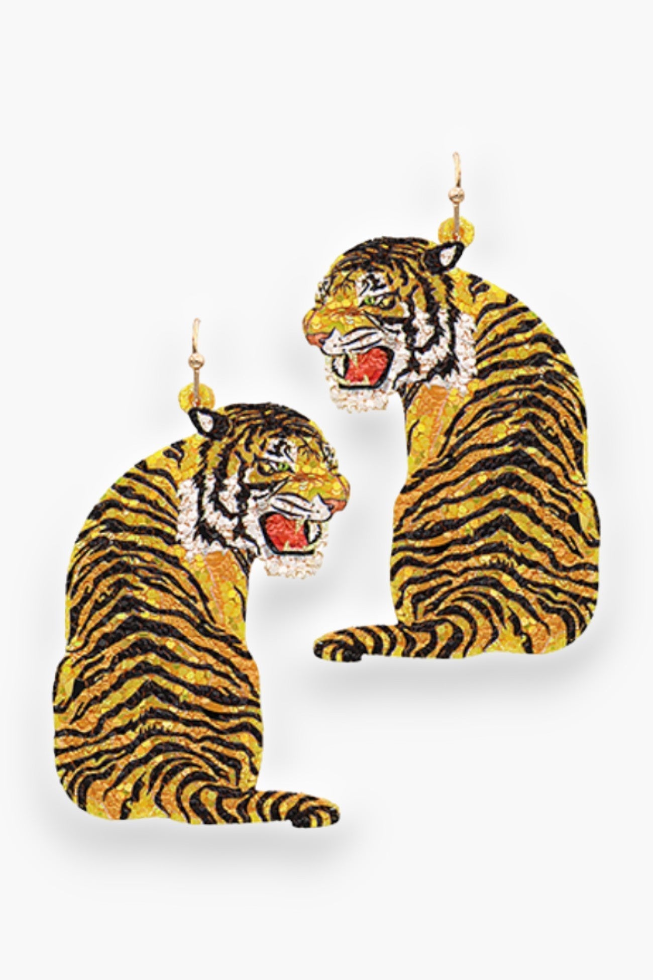 Glitter Tiger Earrings-Jewelry-Golden Stella-L. Mae Boutique & Wild Mabel Clothing